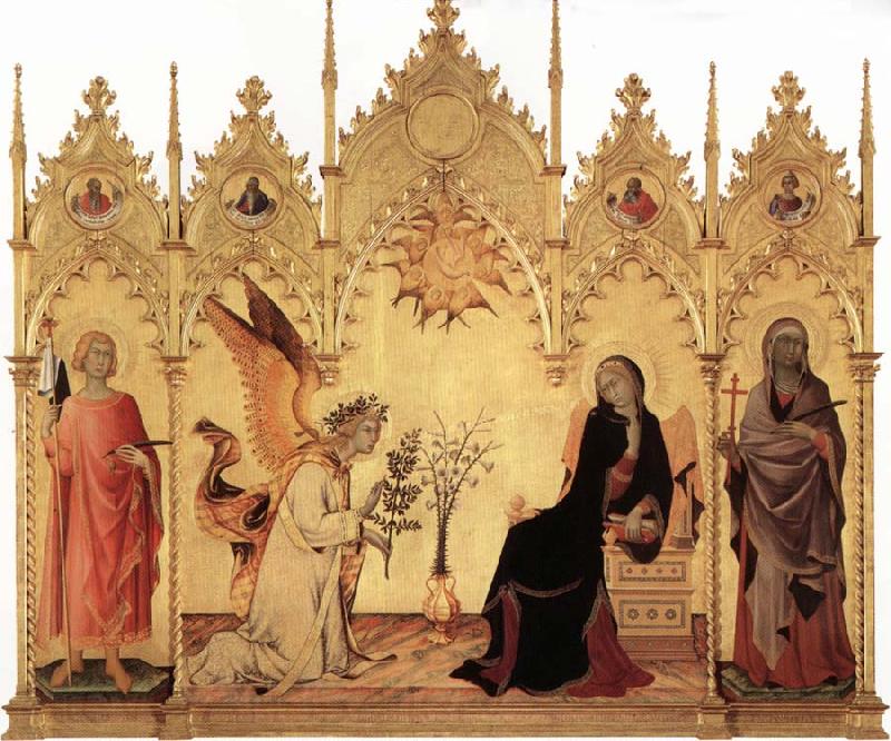 Simone Martini Annunciation with Two Saints and Four Prophets